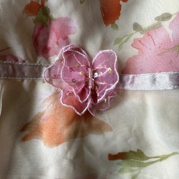 Little Lindsey Floral Ruffle Tiered Dress 2T Summer Spring Girly Yellow Pink - Picture 4 of 8